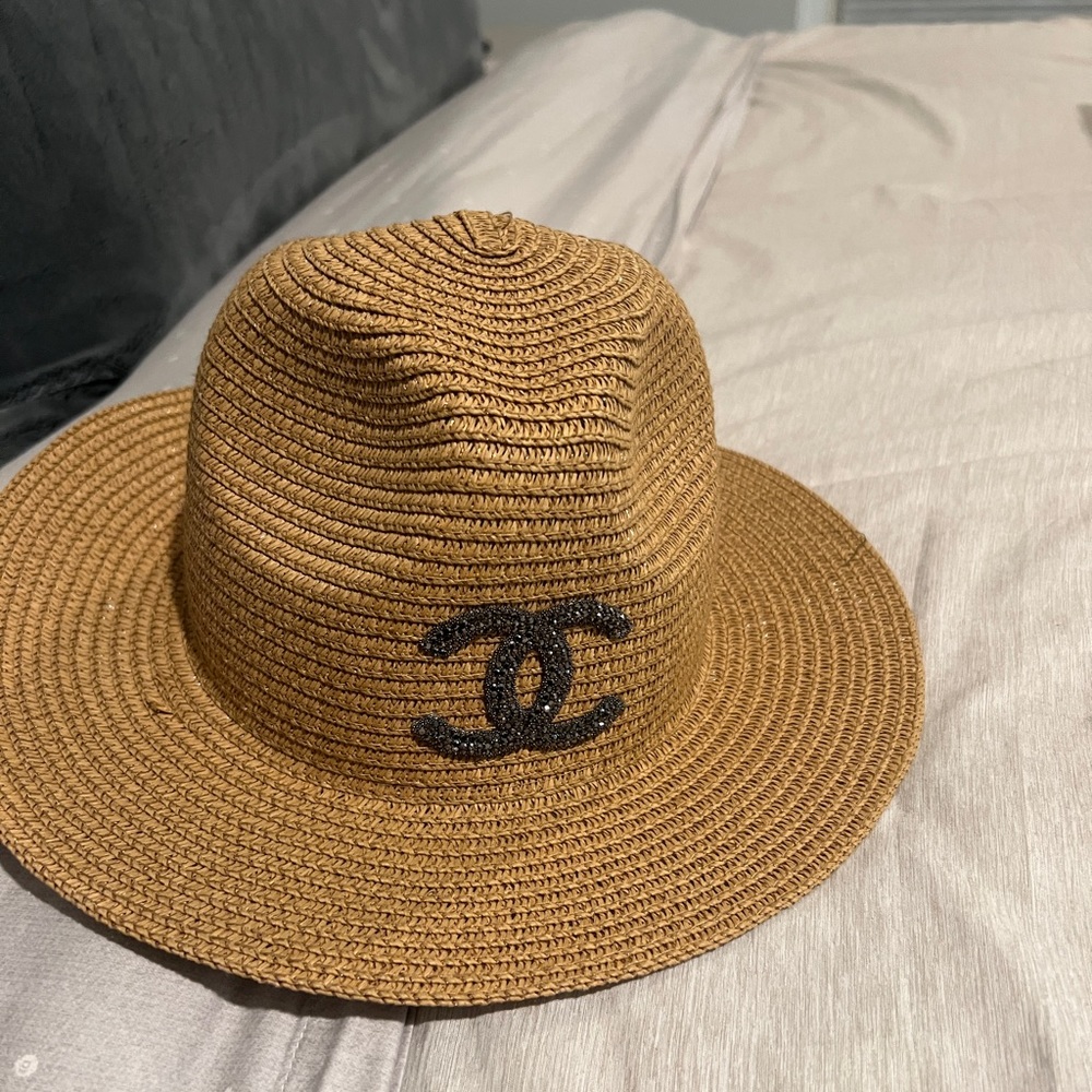 Handmade beaded designer inspired woven straw hat